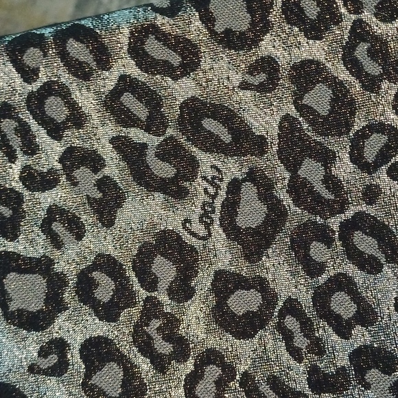 Coach Ocelet Print Black & Silver Glitter Zip Around Tablet Ipad Case 6" X 9" - Picture 9 of 11